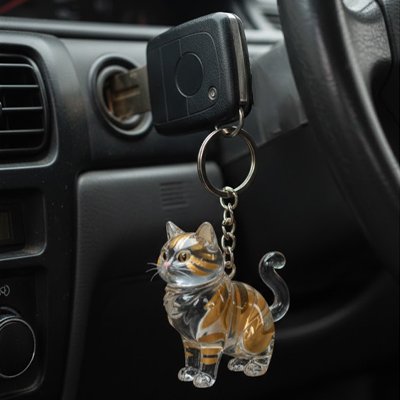 Porte clés chat detail minutieux du felin