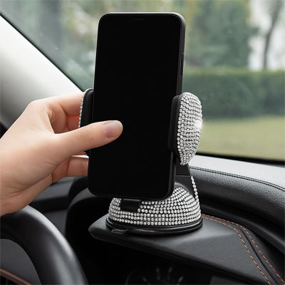 support telephone strass blanc tableaudebord