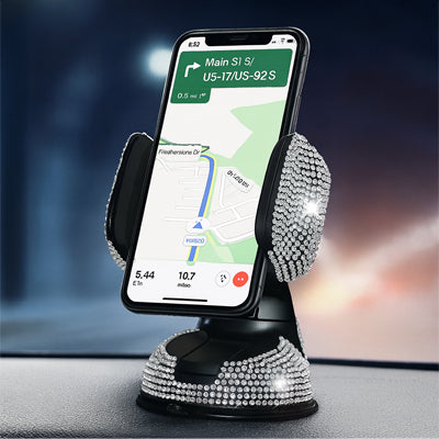 support telephone strass blanc