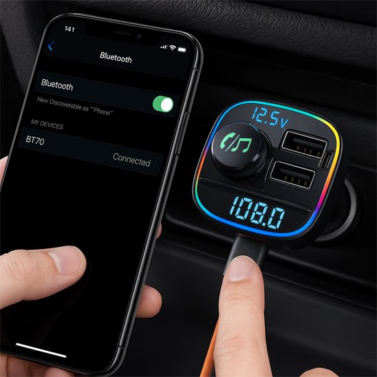 transmetteur FM Bluetooth mains libres