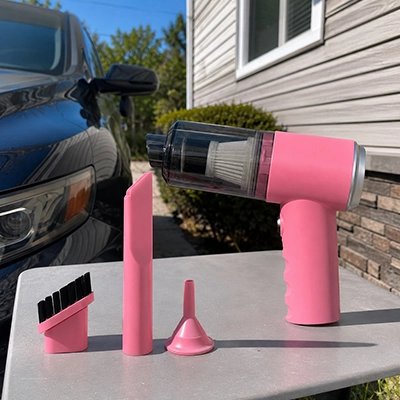 Aspirateur voiture rose embout multi usages