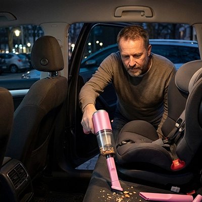 Aspirateur voiture rose suceur plat