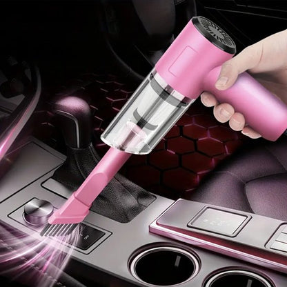 Aspirateur voiture sans fil rose batterie rechargeable