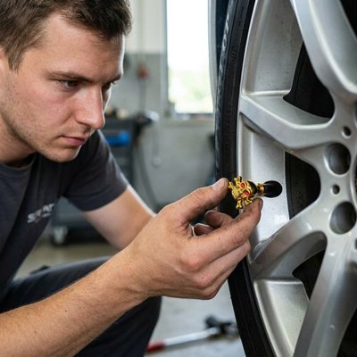 Bouchon valve pneu​ tete de mort couleur or