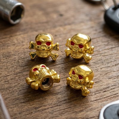 Bouchon valve pneu​ tete de mort lot de 4