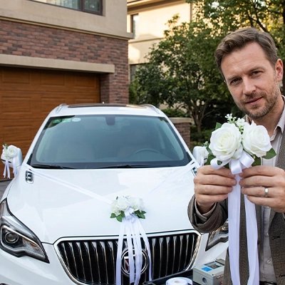 Decoration voiture mariage arrangement harmonieux
