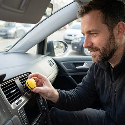 diffuseur de parfum voiture pomme jaune