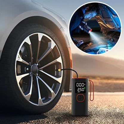Gonfleur pneu voiture lampe led integre