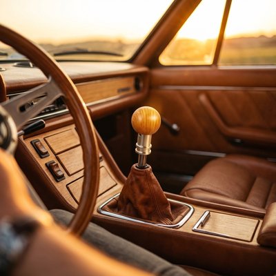 Pommeau de vitesse en bois texture naturelle