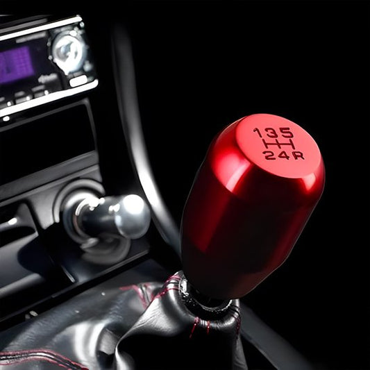 Pommeau de vitesse rouge aluminium