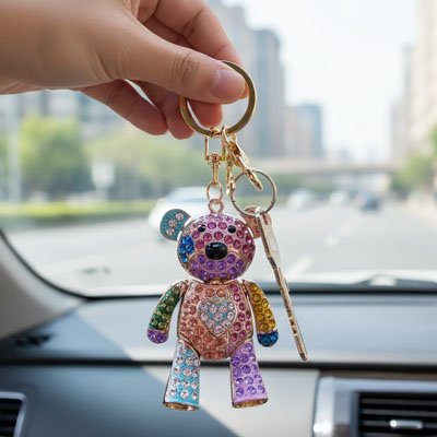 Porte clé ourson explosion de couleurs