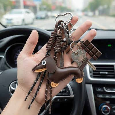 Porte clé chien mousqueton robuste