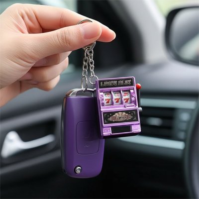 Porte clé machine a sous replique miniature fonctionnelle