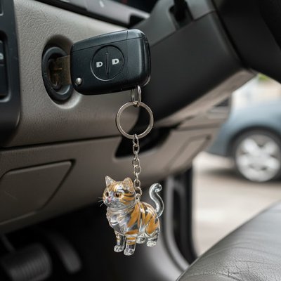 Porte clés​ avec chat 3D