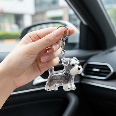Porte clés​ chien schnauzer 3D