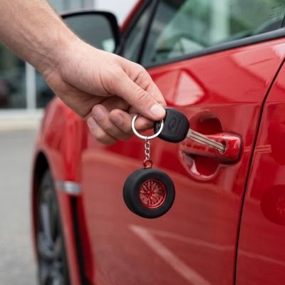 Porte cles-pneu-voiture-personnalisable