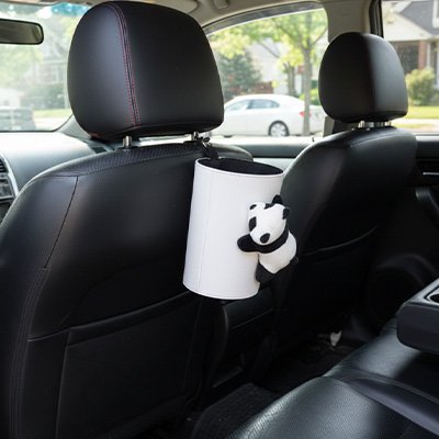 Poubelle de voiture​ panda compatible avec tous types d'appui tete