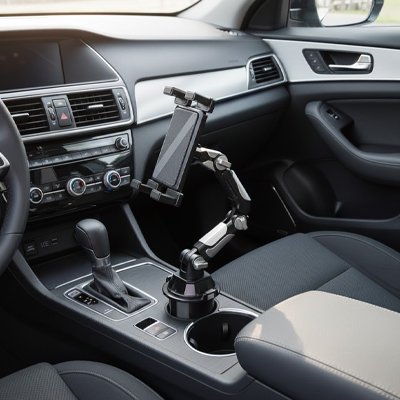 Support tablette voiture installation prise allume cigare ou porte gobelet