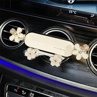 Support telephone voiture fleurs brillantes