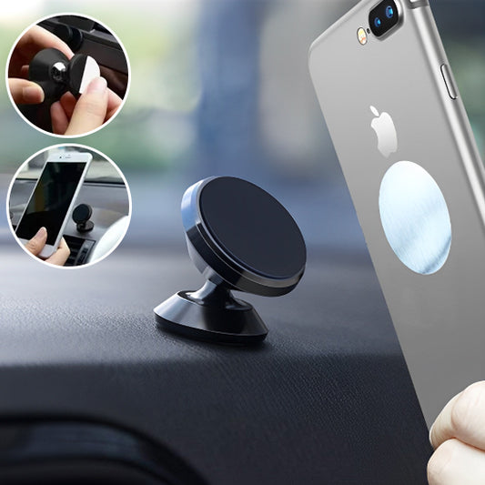 support telephone voiture rond noir