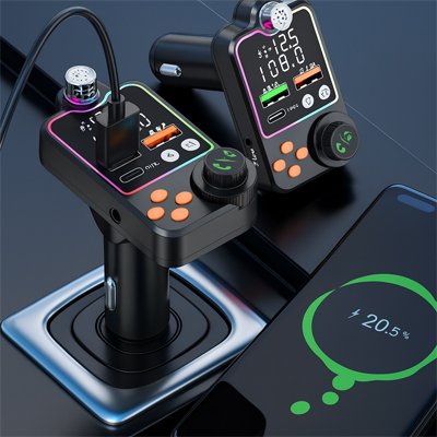 transmetteur FM Bluetooth double modele multicolore