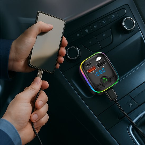 Transmetteur FM Bluetooth port USB A pour charge rapide
